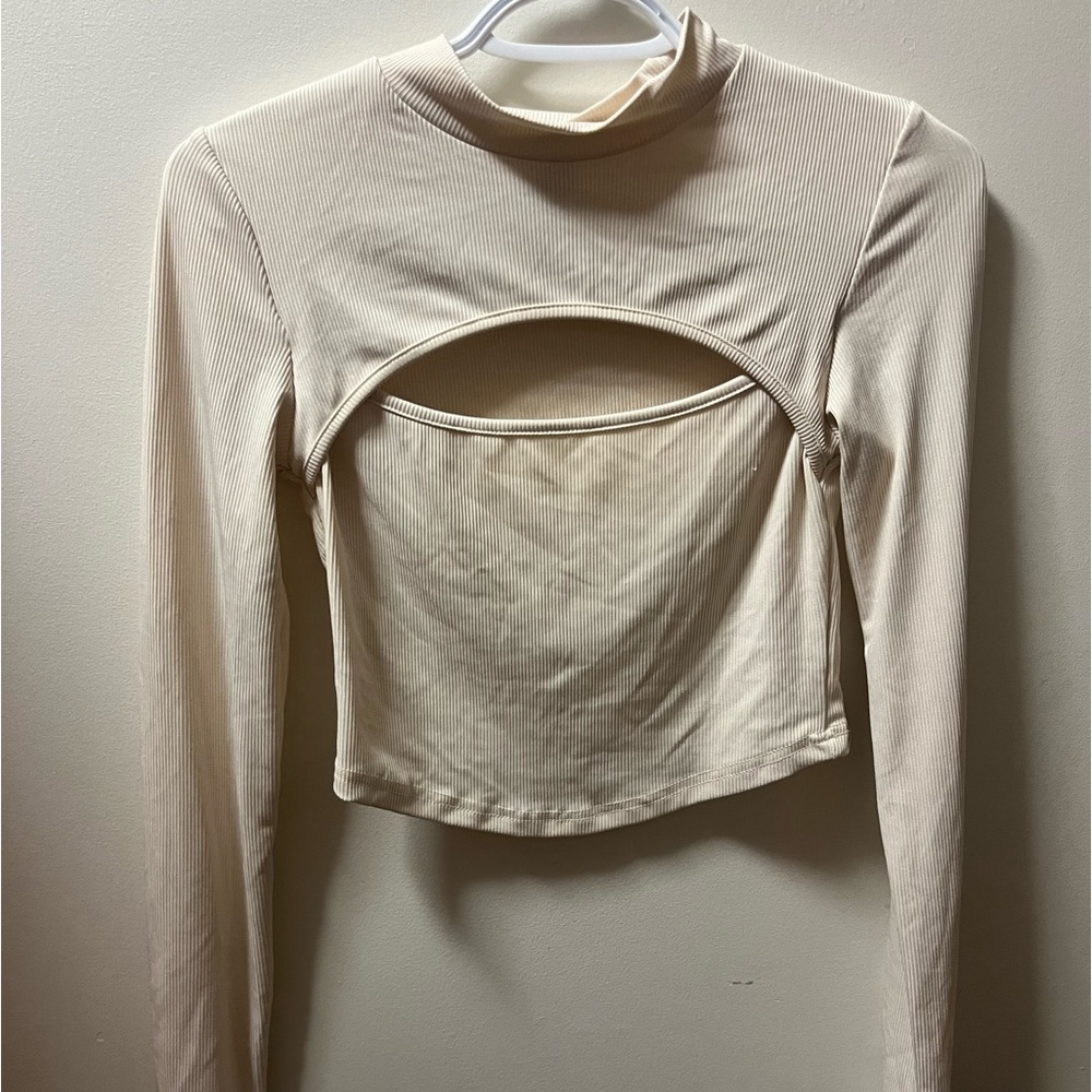 Cream long sleeve top